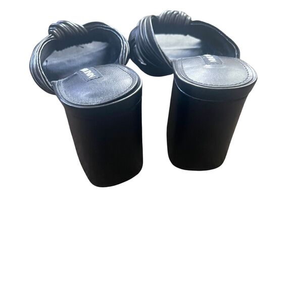 Nine West Women's Size 6.5 M Black Galinda Tie Knotted Open Toe Block 4 IN Heels - Picture 5 of 8